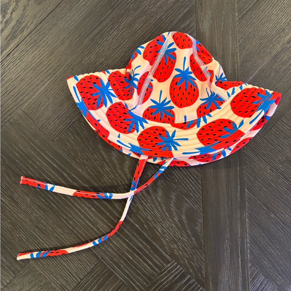 SOLD Hanna Andersson Strawberry Print Kids Swim Hat - Red and Blue